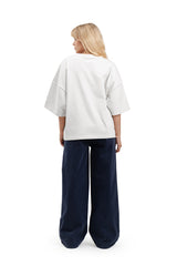 Koszulka Boxy Cropped "HAND" White
