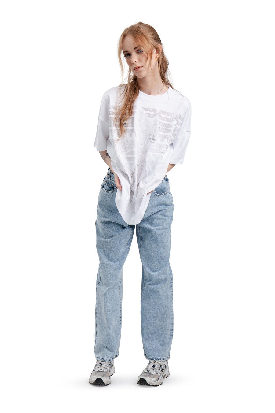Boxy Concrete White T-Shirt