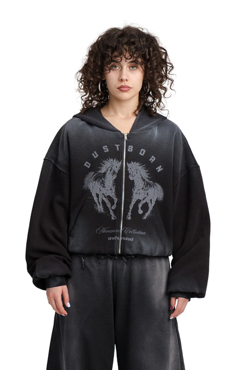 Bluza Puffy Zip Waffel Black Dust Born