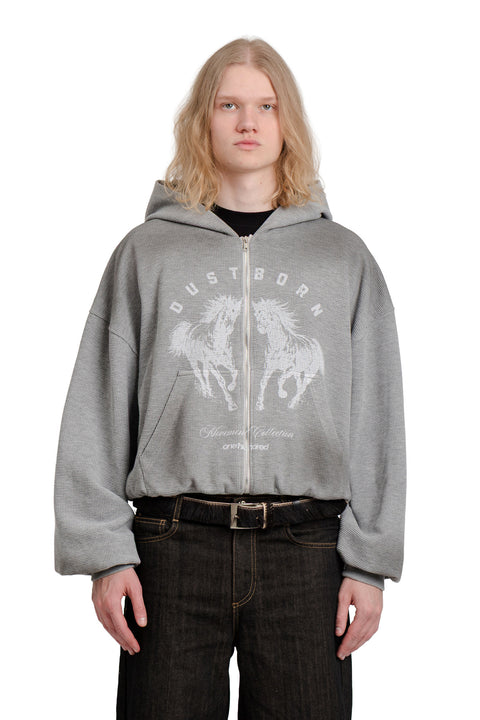 Bluza Puffy Zip Waffel Grey Dust Born