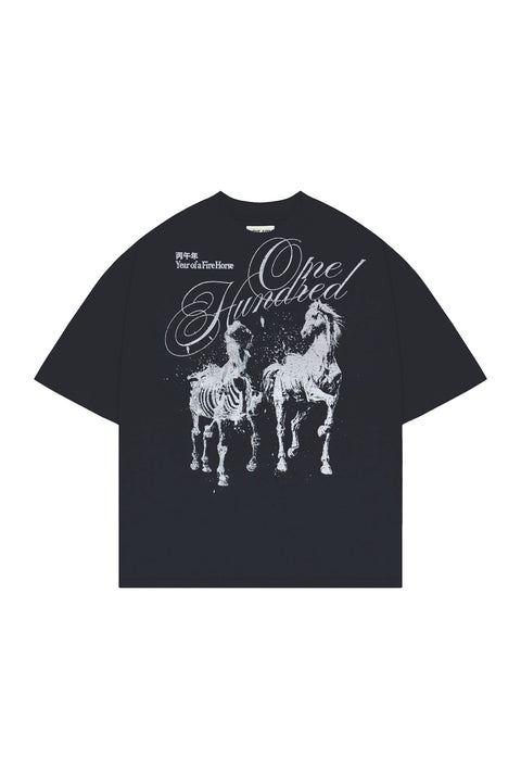 Koszulka Boxy Twin Horses Graphite