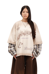Longsleeve "DOUBLE CHECK" Cream