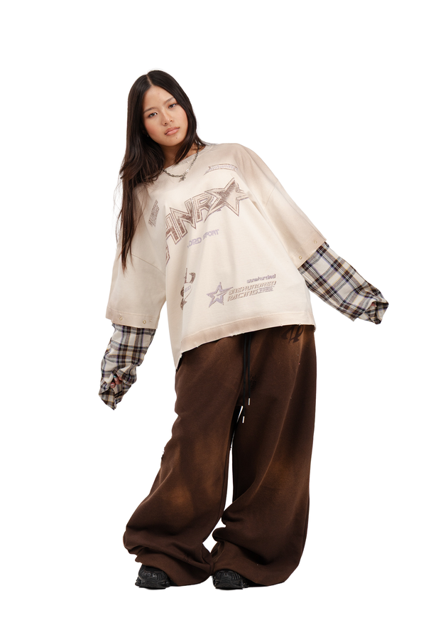 Longsleeve "DOUBLE CHECK" Cream