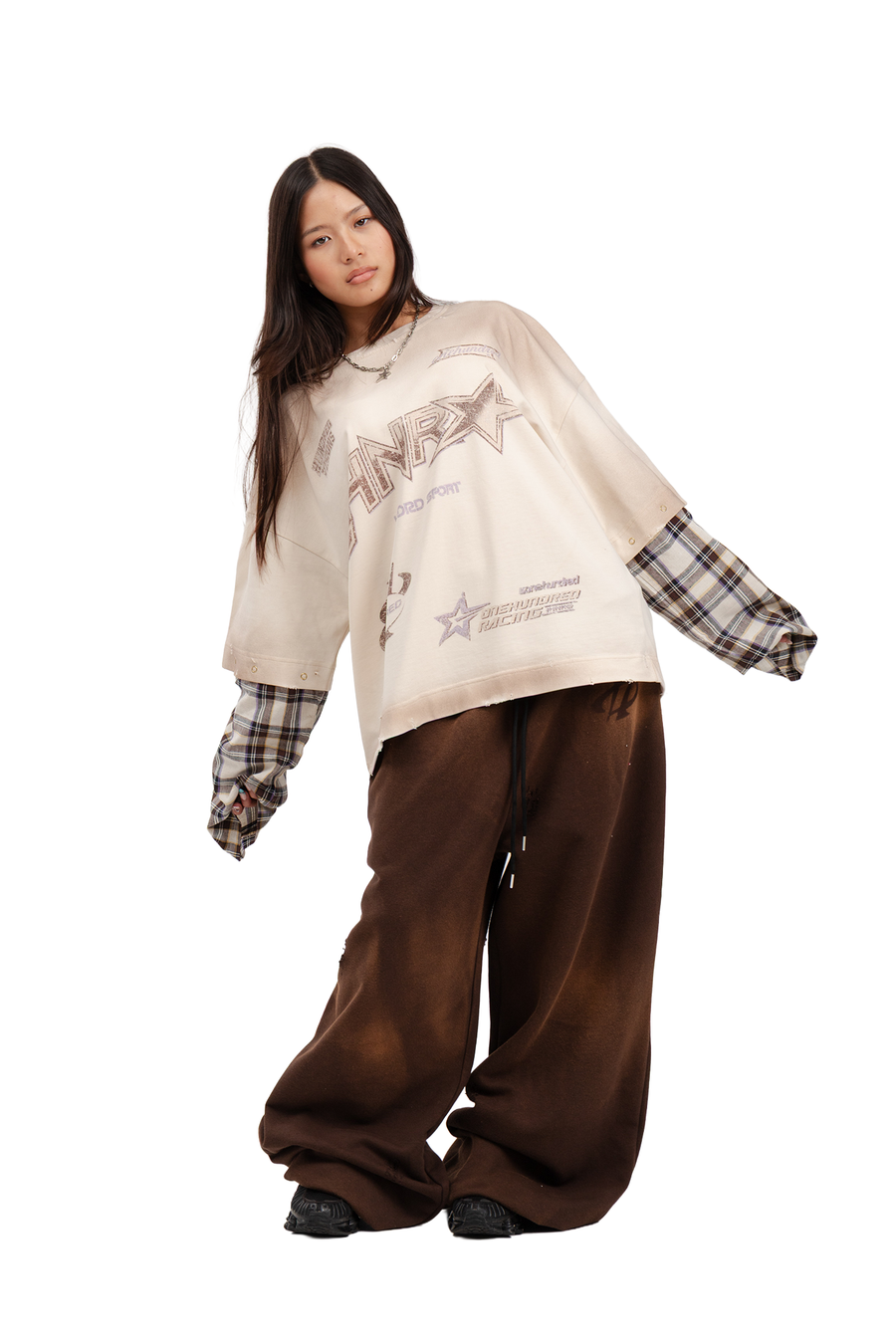 Longsleeve "DOUBLE CHECK" Cream