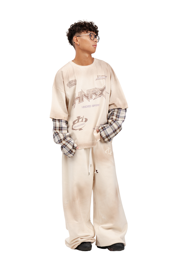 Longsleeve "DOUBLE CHECK" Cream