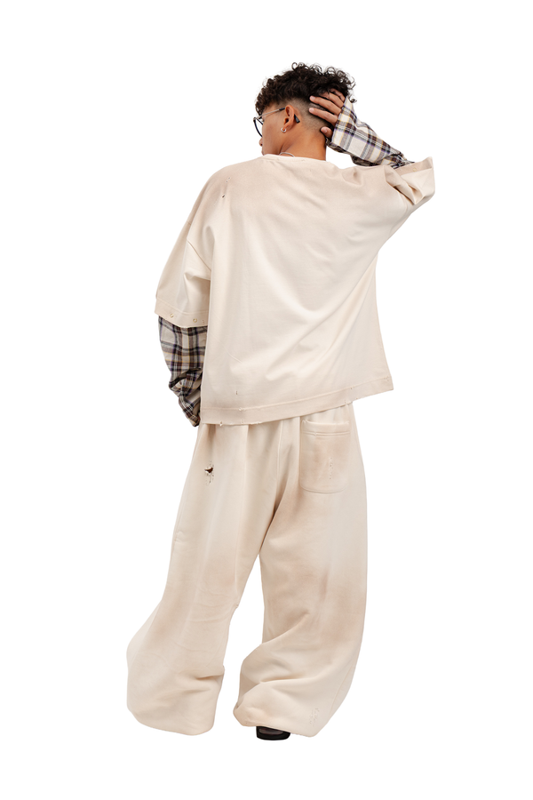 Longsleeve "DOUBLE CHECK" Cream
