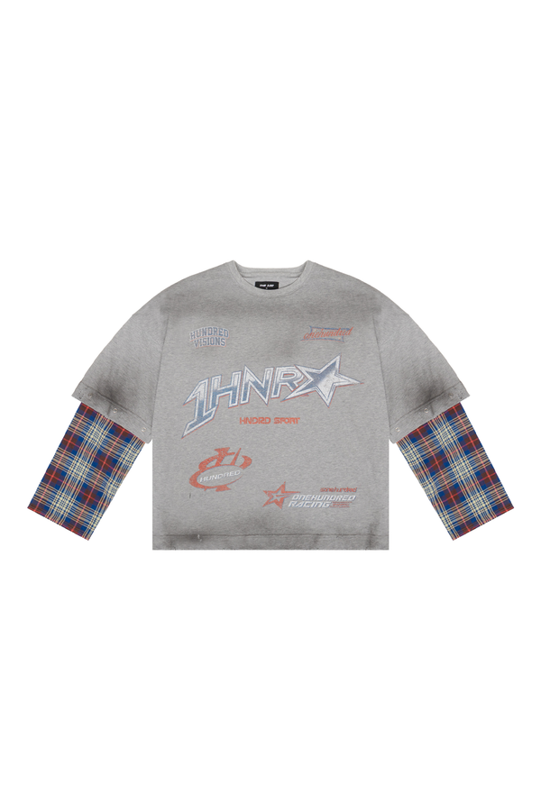Longsleeve "DOUBLE CHECK" Grey Melange