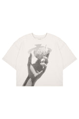 Koszulka Boxy Cropped "HAND" Almond 1OF1