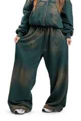 Spodnie Reversible Trashed & Crushed Green