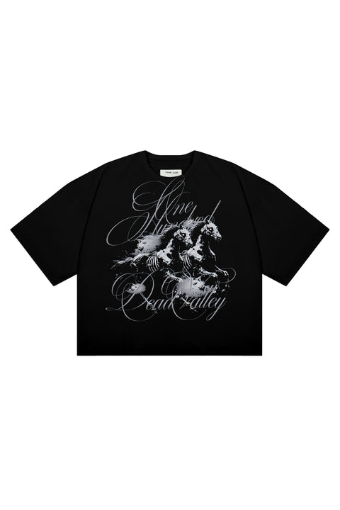 Koszulka Boxy Cropped "Dead Valley" Black