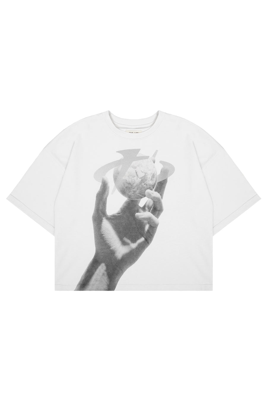 Koszulka Boxy Cropped "HAND" White