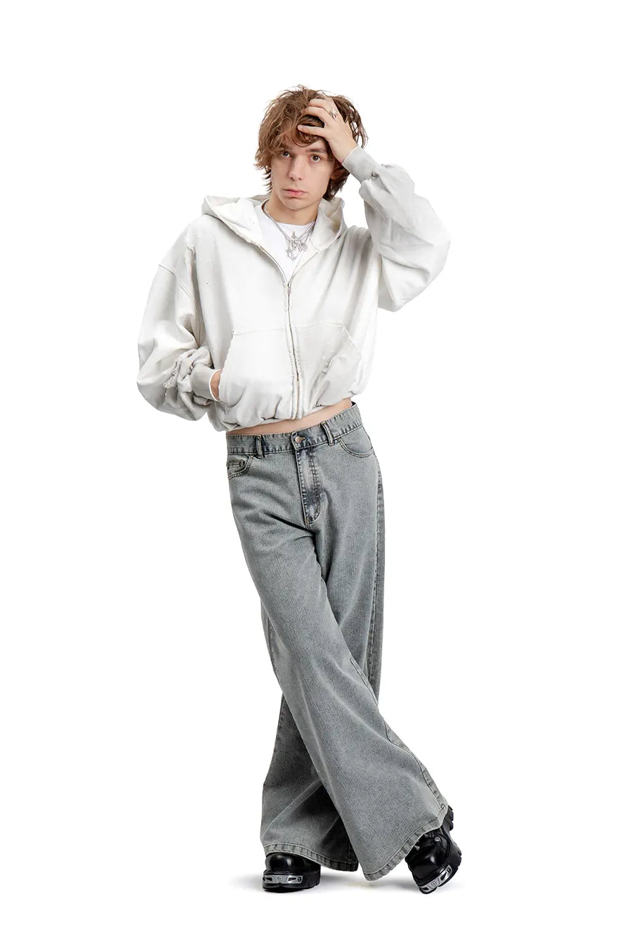 Bluza Zip Puffy Ultra Full Distressed