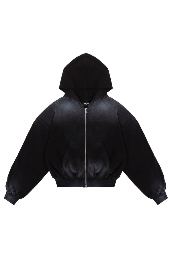 Bluza Puffy Zip Waffel Black Blank