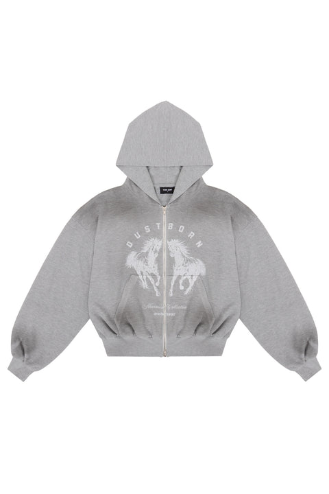 Bluza Puffy Zip Waffel Grey Dust Born