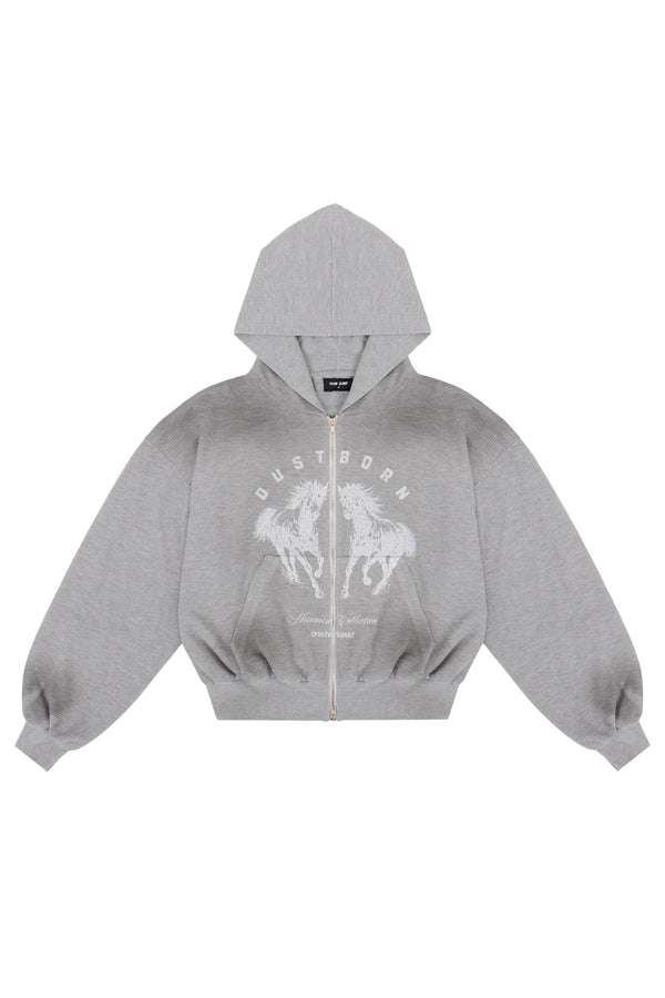 Bluza Puffy Zip Waffel Grey