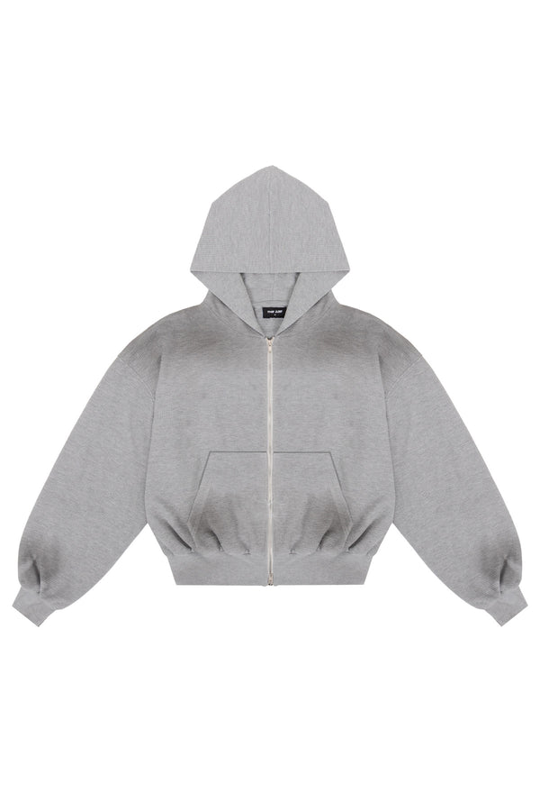 Bluza Puffy Zip Waffel Grey Blank
